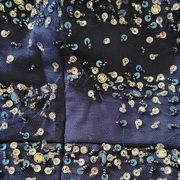(B) Terani couture blue sparkly sequin Dress size 8, cocktail dress - Picture 6 of 7
